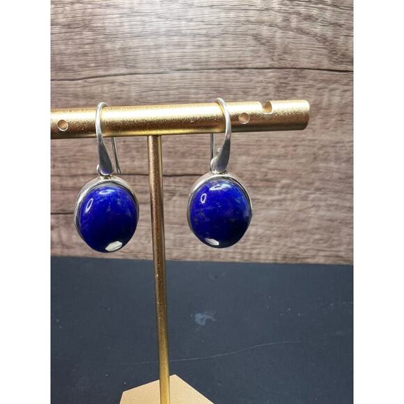 NEW Lapis Lazuli sterling silver earrings 9.07 grams - Picture 9 of 11